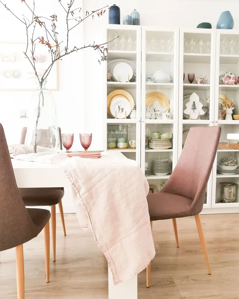 Set 2 Fabric Dining Chairs Taupe Sabbia CLAYTON