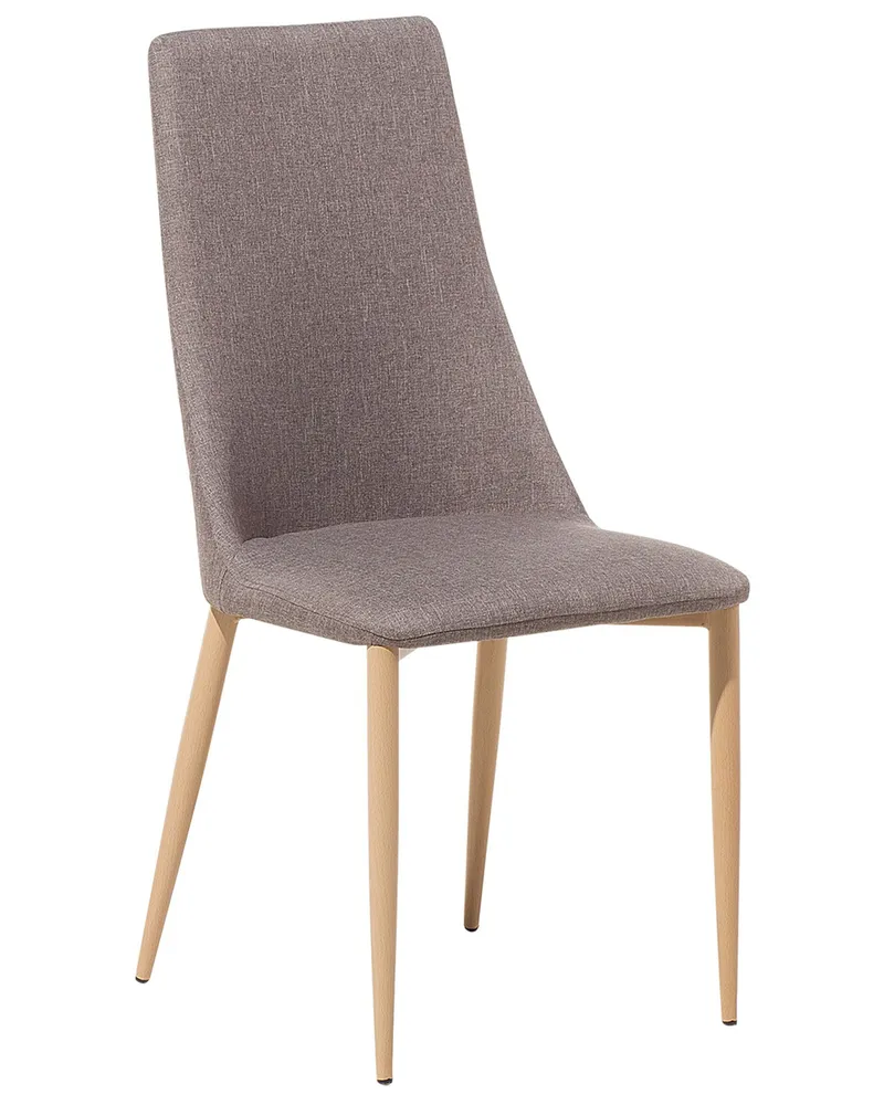 Set 2 Fabric Dining Chairs Taupe Sabbia CLAYTON