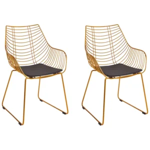 Set 2 Metallo Accent Chairs Gold ANNAPOLIS