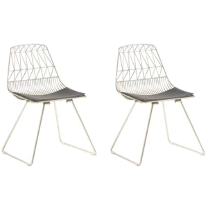 Set 2 Metallo Accent Chairs Gold HARLAN