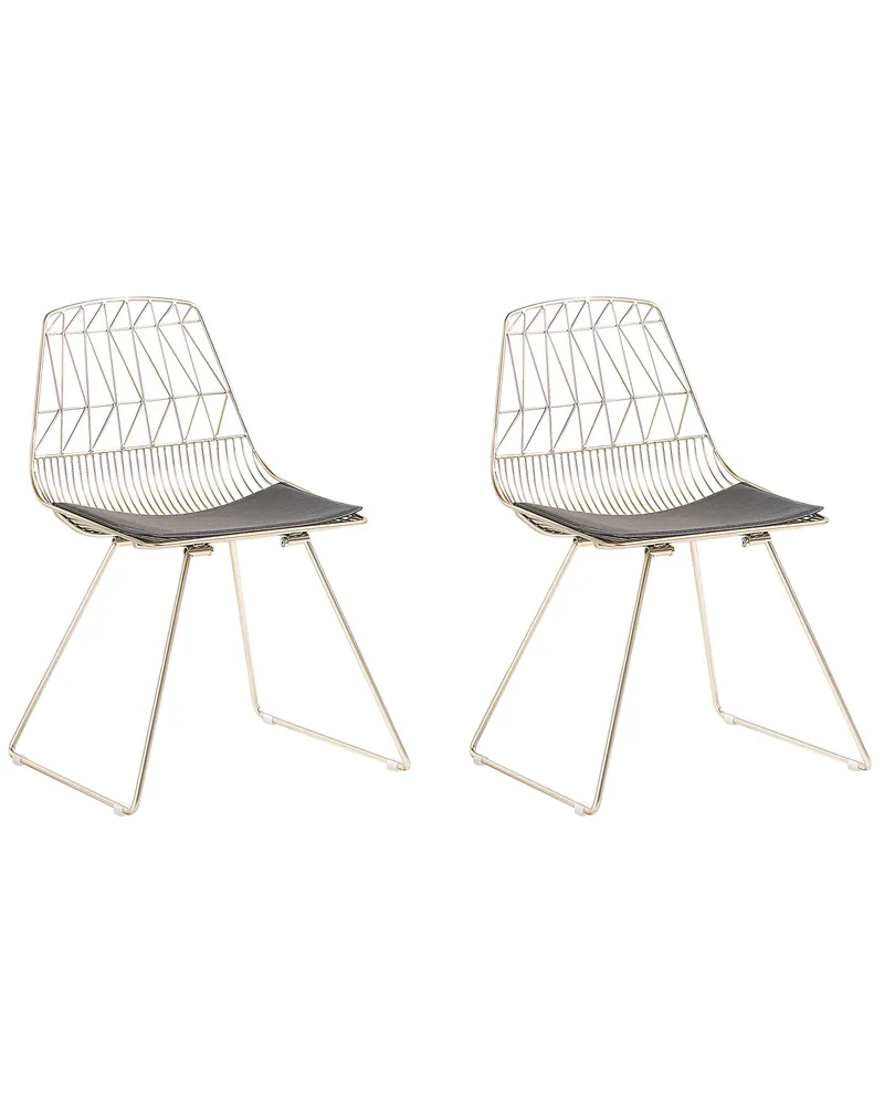 Set 2 Metallo Accent Chairs Gold HARLAN