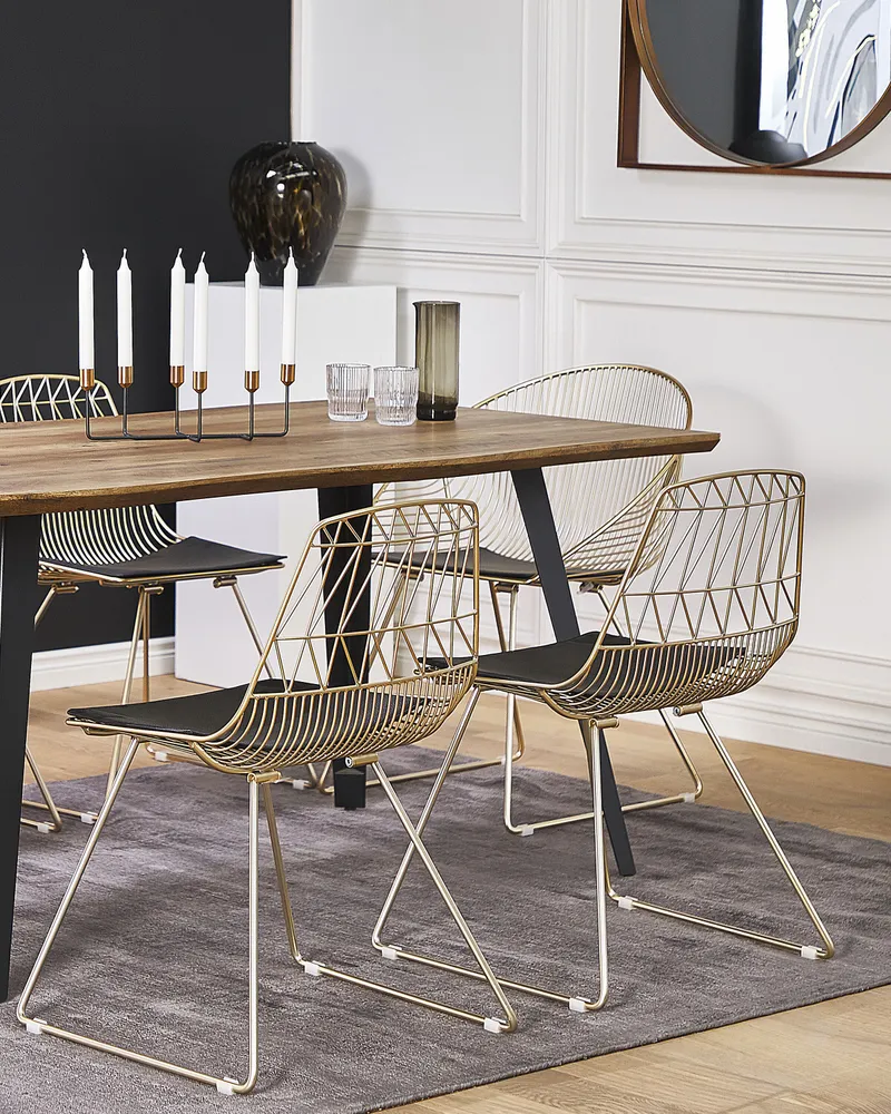 Set 2 Metallo Accent Chairs Gold HARLAN
