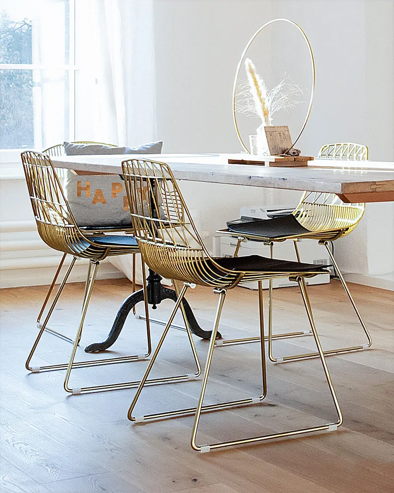 Set 2 Metallo Accent Chairs Gold HARLAN