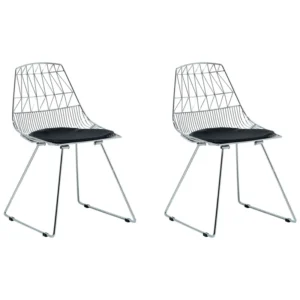 Set 2 Metallo Accent Chairs Silver HARLAN