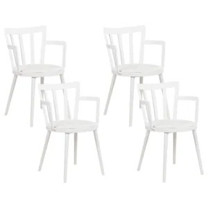 Set 4 Plastica Dining Chairs White MORILL