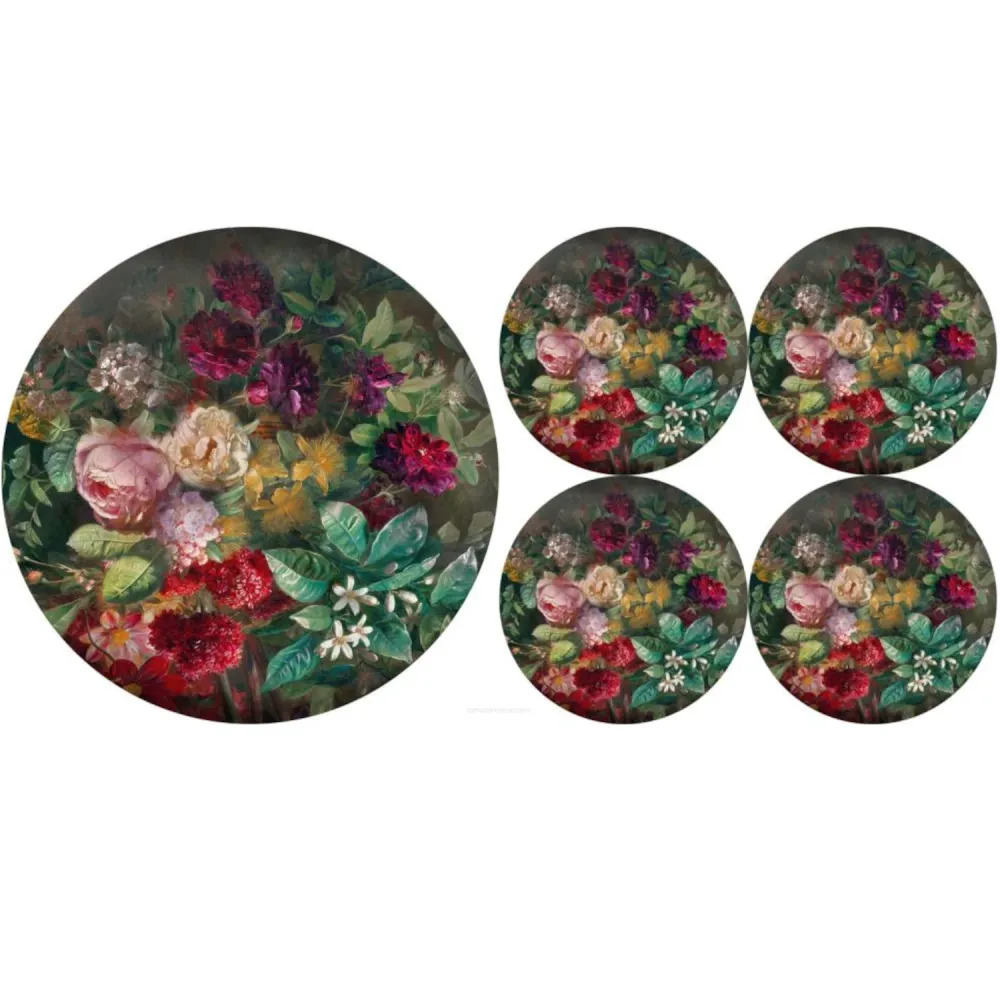 Set round felt table placemats 1 + 4 - BUNCH