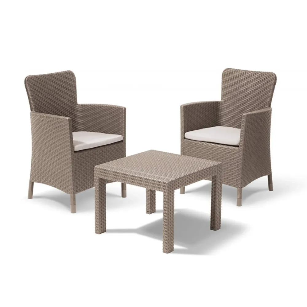 Set salottino "Amadeo" da giardino con 2 poltrone e 1 tavolino