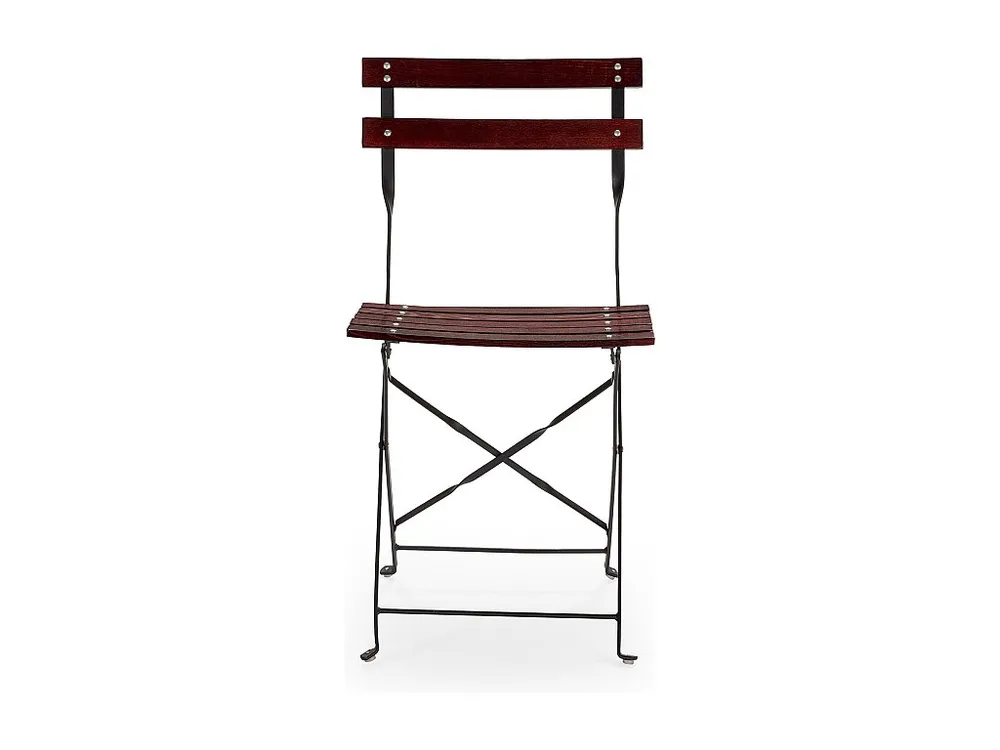 Set di 2 sedie da giardino pieghevoli Agata legno e metallo nero