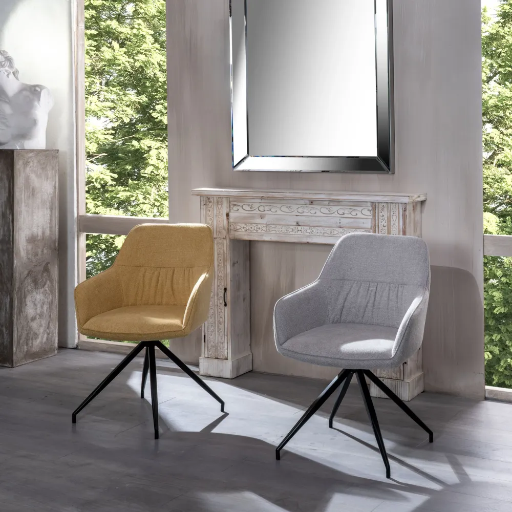 Set di sedie imbottite "Anemone" poltrone moderne da soggiorno tessuto