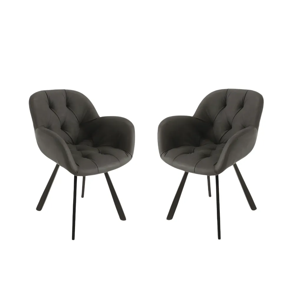 Set di sedie imbottite ecopelle morbido touch "Town" moderne da soggiorno cm 66x65 85h