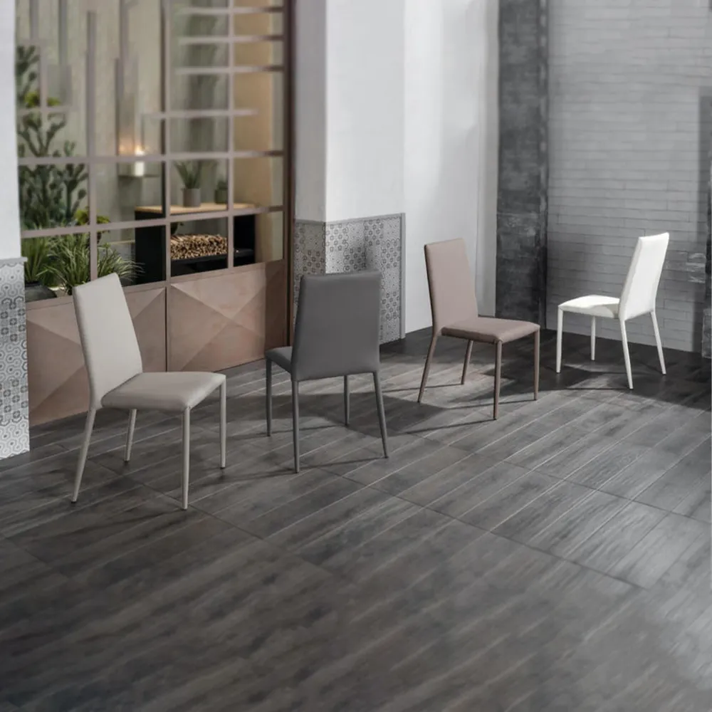 Set di sedie imbottite "Lavanda" moderne similpelle da soggiorno impilabili cm 42x40 96h