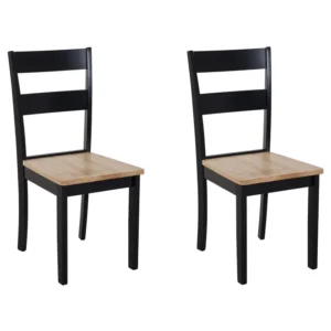 Set di 2 sedie legno nero e marrone GEORGIA