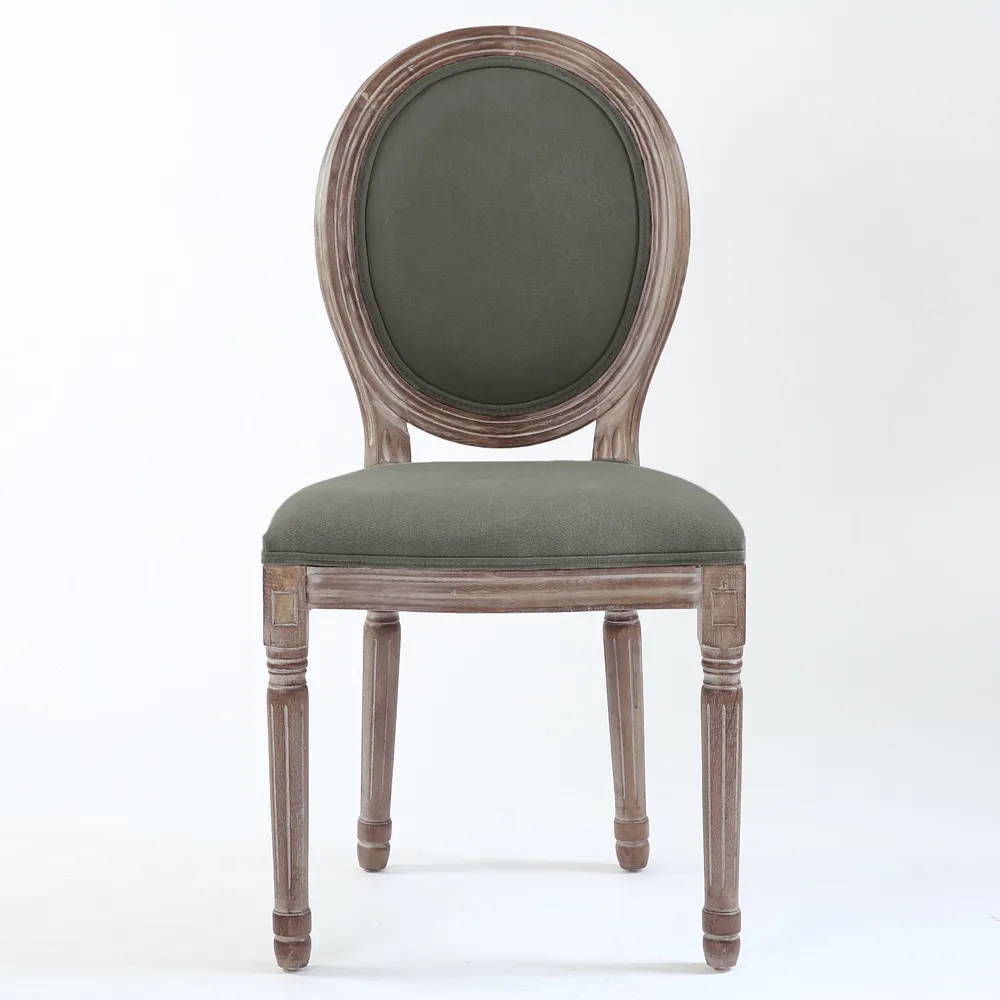 Set di 20 sedie medaglione Luigi XVI tessuto grigio