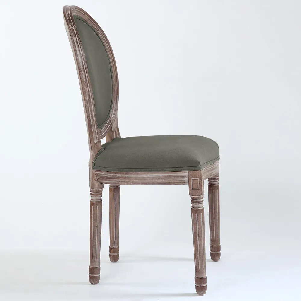 Set di 20 sedie medaglione Luigi XVI tessuto grigio