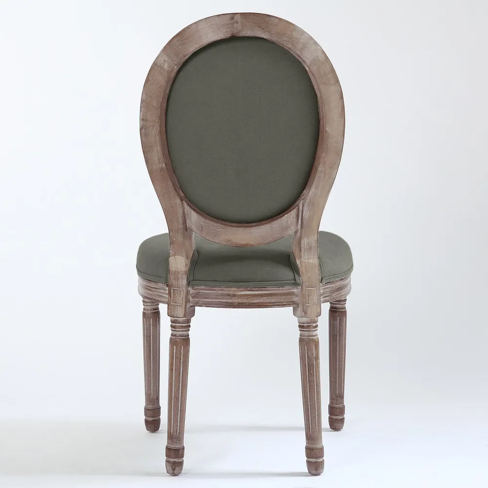 Set di 20 sedie medaglione Luigi XVI tessuto grigio