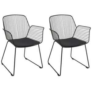 Set di 2 sedie metallo nero APPLETON