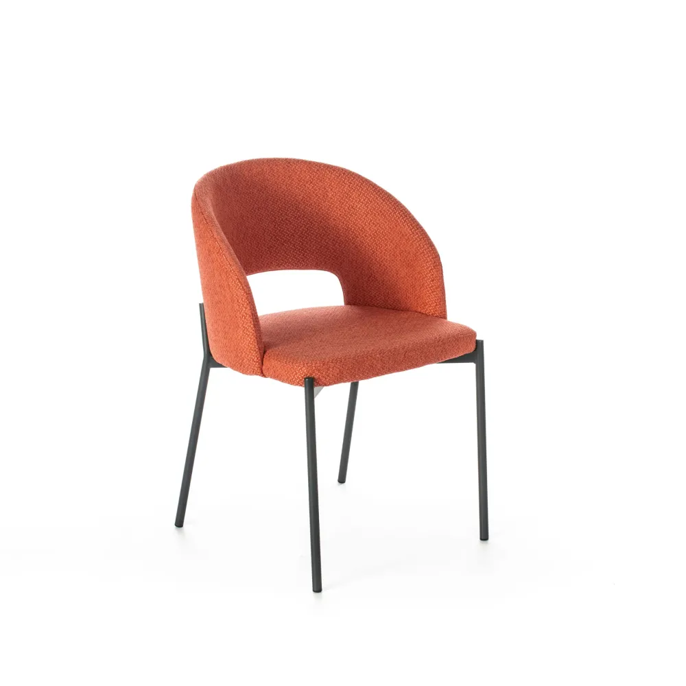 Set di sedie moderne imbottite "Erica" da pranzo tessuto cm 56x52 78,5h
