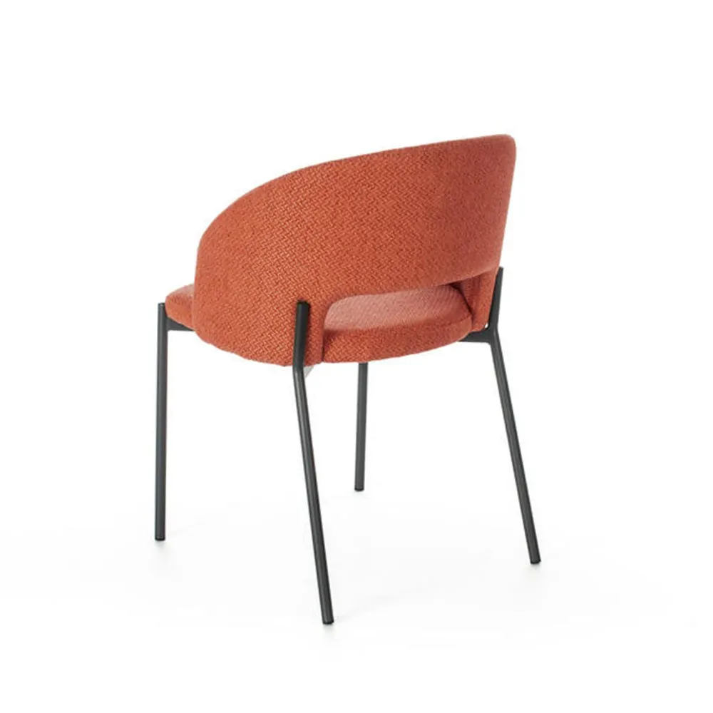 Set di sedie moderne imbottite "Erica" da pranzo tessuto cm 56x52 78,5h