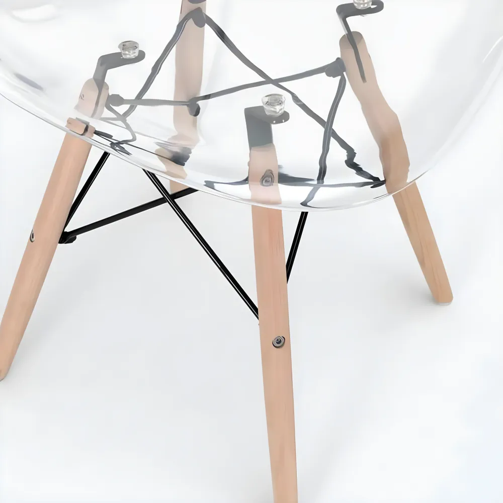 Set di sedie moderne trasparenti "Elysia" policarbonato con gambe legno