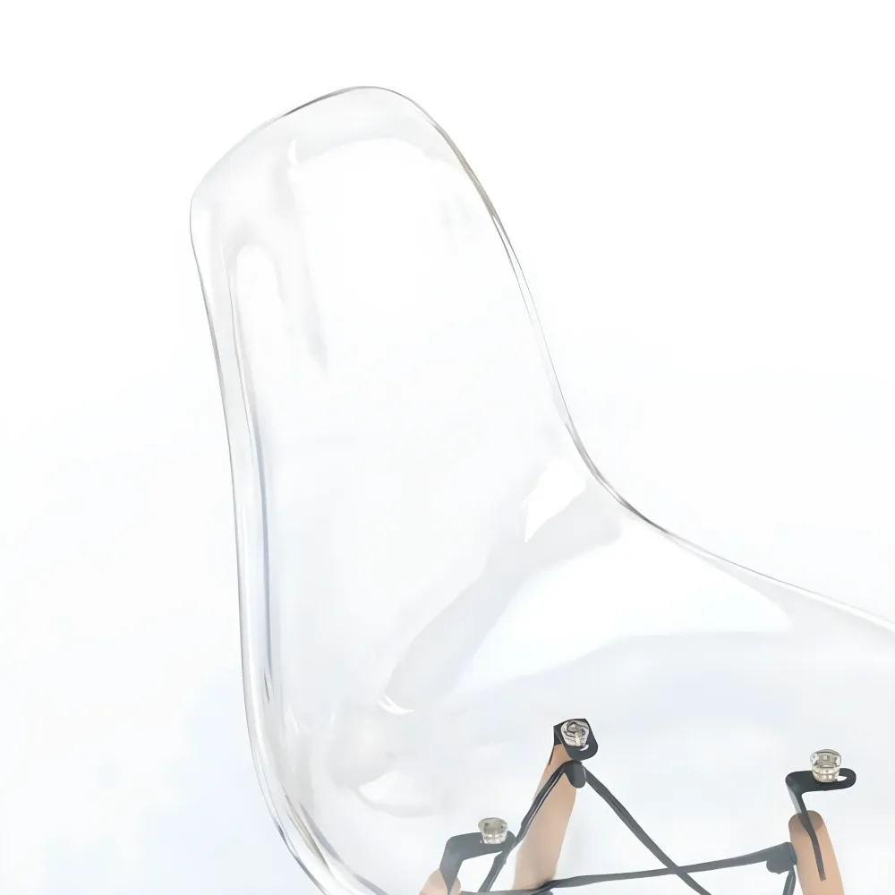 Set di sedie moderne trasparenti "Elysia" policarbonato con gambe legno