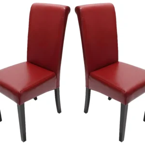Set 2x sedie Novara II pelle sala da pranzo 60x41x99cm rosso piedi scuri