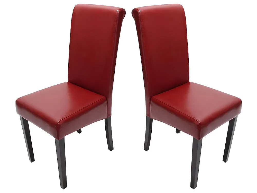 Set 2x sedie Novara II pelle sala da pranzo 60x41x99cm rosso piedi scuri