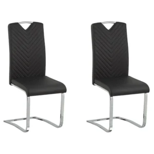 Set di 2 sedie pelle sintetica nero PICKNES