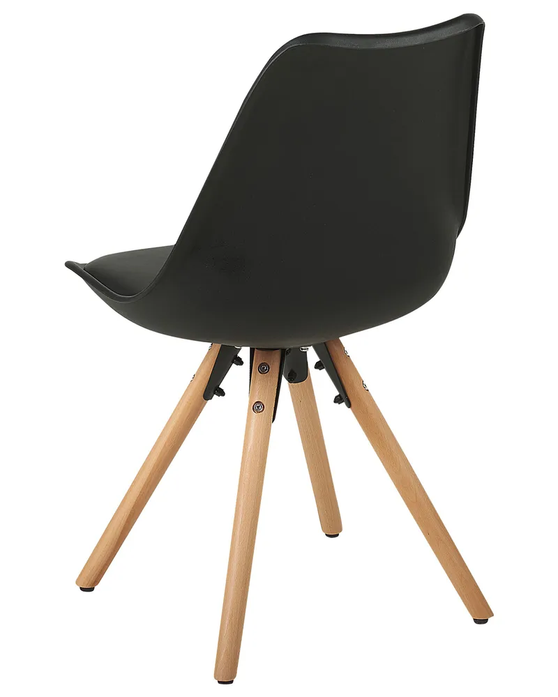 Set di 2 sedie plastica nera e legno distinto DAKOTA