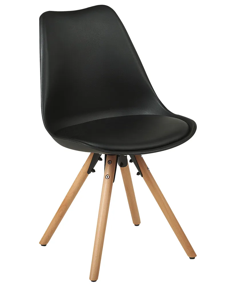 Set di 2 sedie plastica nera e legno trasparente DAKOTA