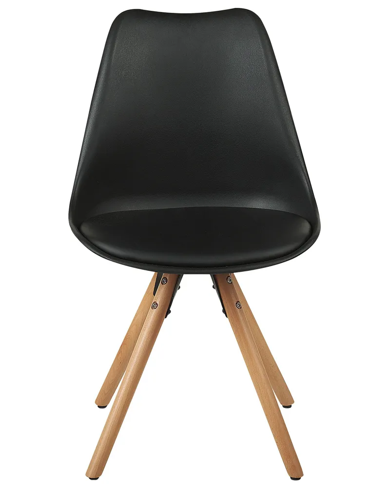 Set di 2 sedie plastica nera e legno trasparente DAKOTA
