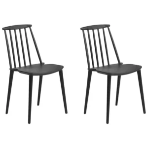 Set di 2 sedie plastica nero VENTNOR