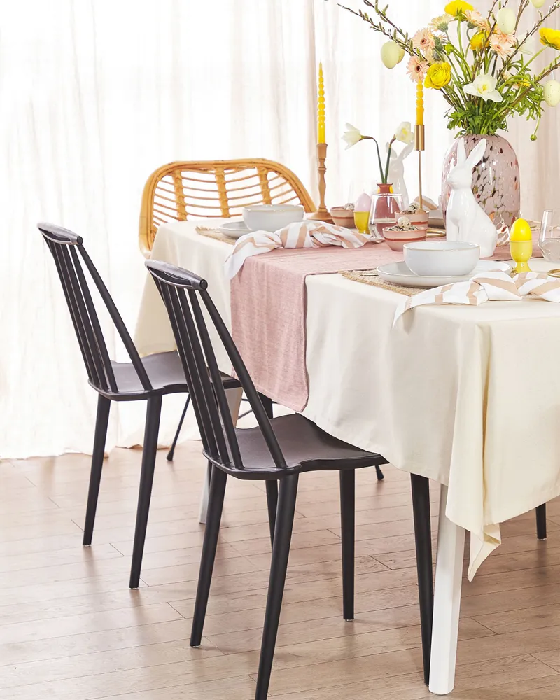 Set di 2 sedie plastica nero VENTNOR