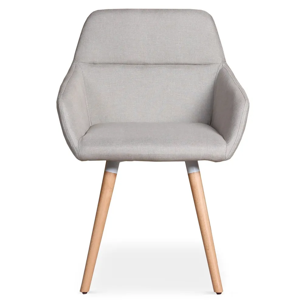 Set di 2 sedie / poltrone scandinave Frida intessuto nocciola