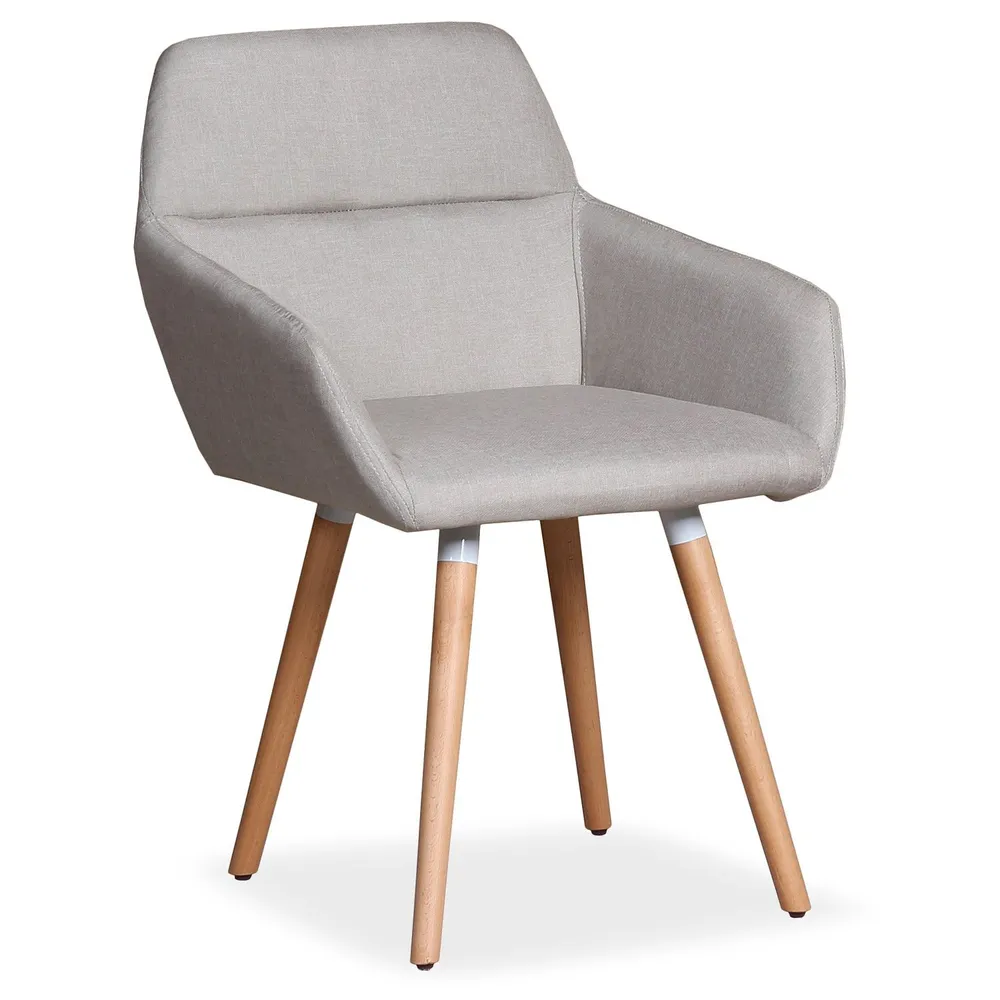 Set di 2 sedie / poltrone scandinave Frida intessuto nocciola