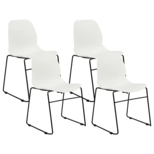 Set di 4 sedie da pranzo bianche PANORA