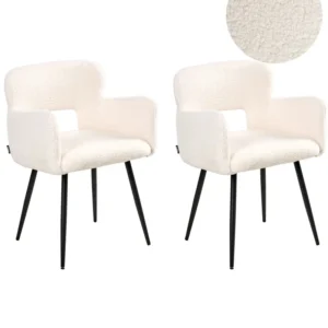 Set di 2 sedie da pranzo bouclé bianco SANILAC