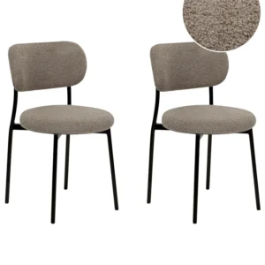 Set di 2 sedie da pranzo bouclé Taupe CASEY
