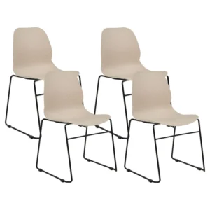 Set di 4 sedie da pranzo crema PANORA