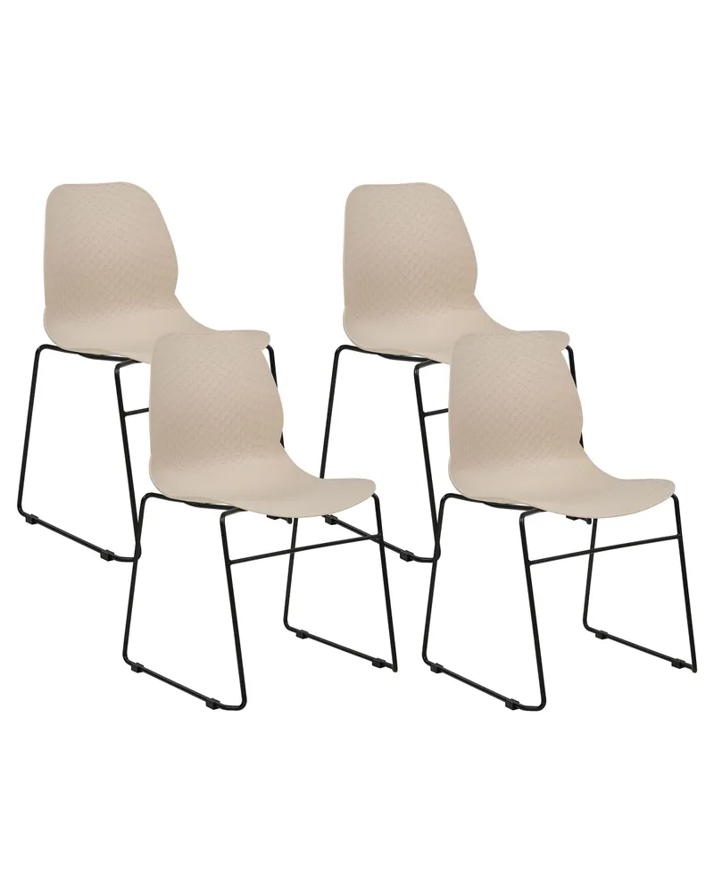 Set di 4 sedie da pranzo crema PANORA