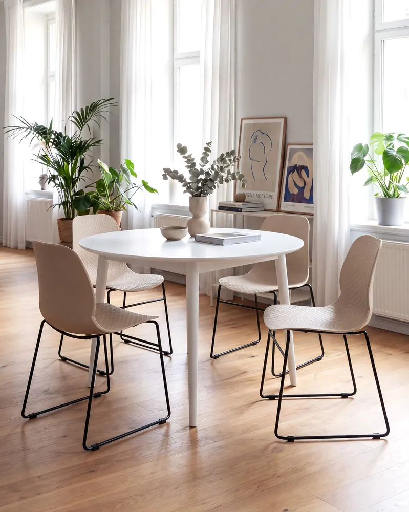 Set di 4 sedie da pranzo crema PANORA