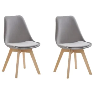 Set di 2 sedie da pranzo DAKOTA II Velluto Grigio