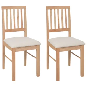 Set di 2 sedie da pranzo legno chiaro e crema chiaro ORONO