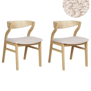 Set di 2 sedie da pranzo legno chiaro e panna chiaro MAROA
