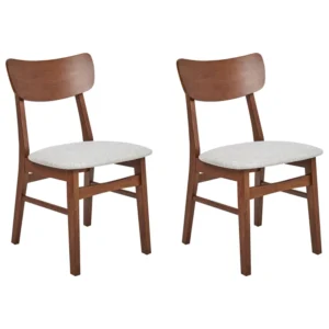 Set di 2 sedie da pranzo legno cupo e grigio ANOKA