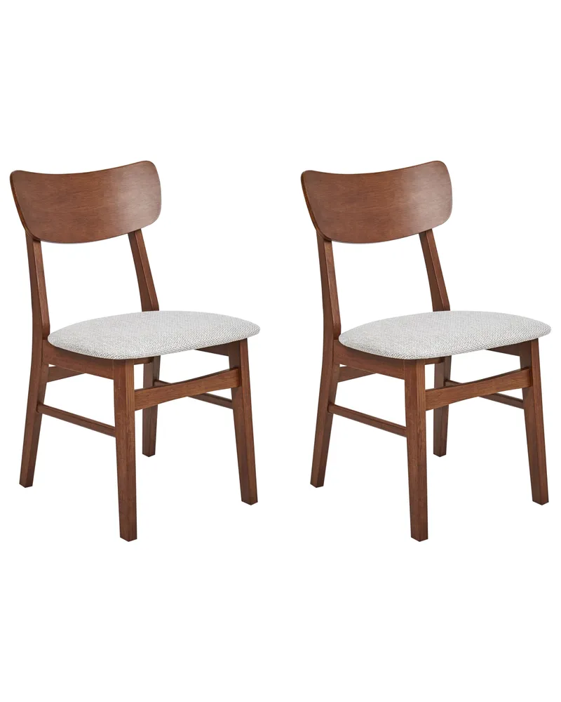 Set di 2 sedie da pranzo legno cupo e grigio ANOKA