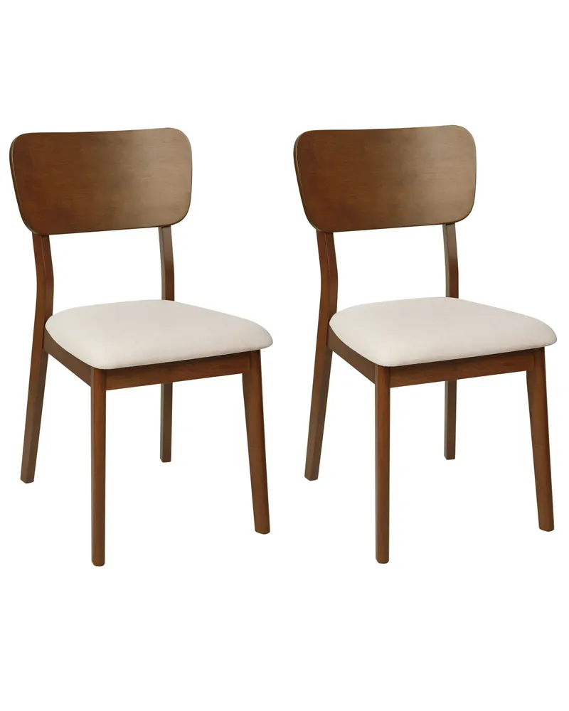 Set di 2 sedie da pranzo legno fosco e beige chiaro MINIER
