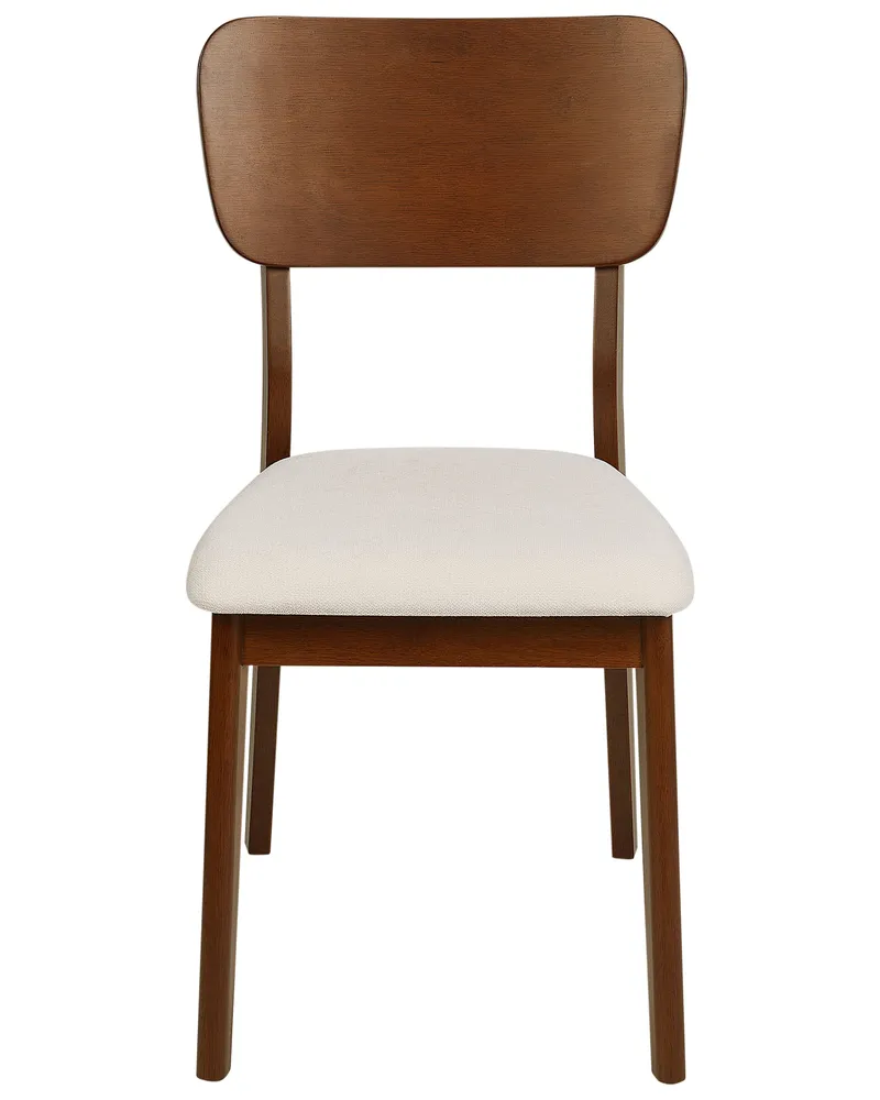 Set di 2 sedie da pranzo legno fosco e beige chiaro MINIER