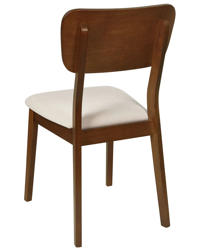 Set di 2 sedie da pranzo legno fosco e beige chiaro MINIER