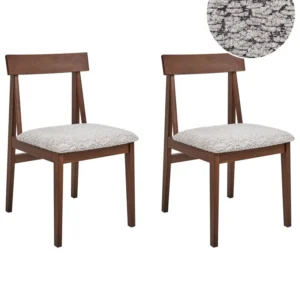 Set di 2 sedie da pranzo legno fosco e grigio ISLE