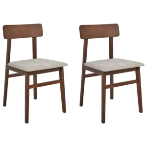Set di 2 sedie da pranzo legno tenebroso e tortora STACY